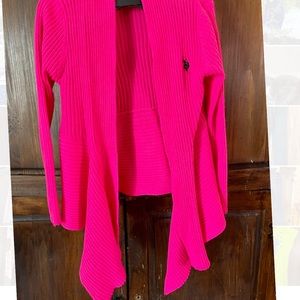 US Polo Assn Girls Fuchsia Cardigan size 7-8
